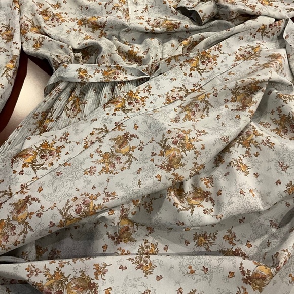 Designer Vintage 1970’s Lanvin flower print midi/maxi dress size 14 - Picture 8 of 11